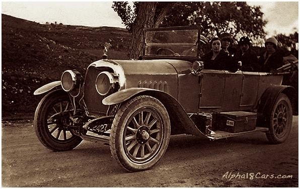 Old taxi with women
